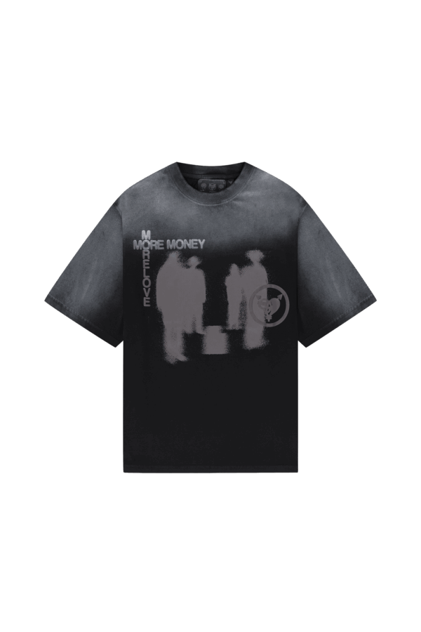 Quelor Black Spray-Washed Tee – Vintage Street Style T-Shirt