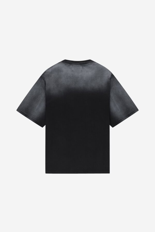 Quelor Black Spray-Washed Tee – Vintage Street Style T-Shirt - Image 2