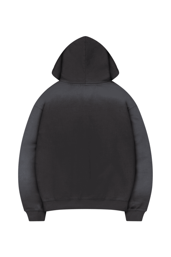 Wamana Dark Gray Spray Washed Lost Bond Zip Hoodie – Urban & Comfortable() - Image 2