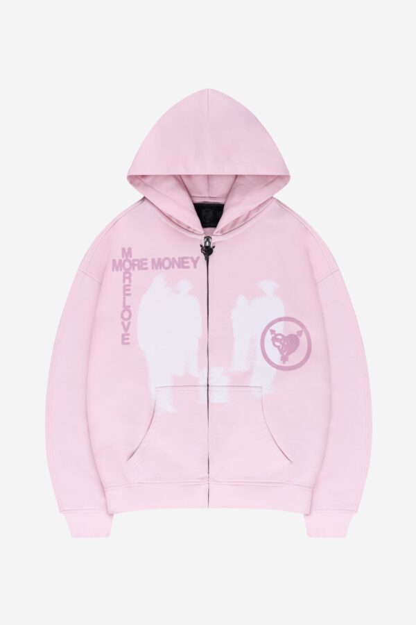 Wamana Light Pink Lost Bond Zip Hoodie – Soft & Trendy()