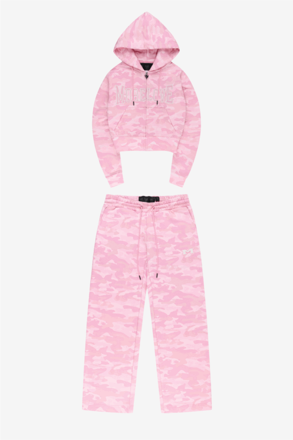 Quelor Camo Girls Tracksuit – Zip-Up Hoodie & Joggers Set