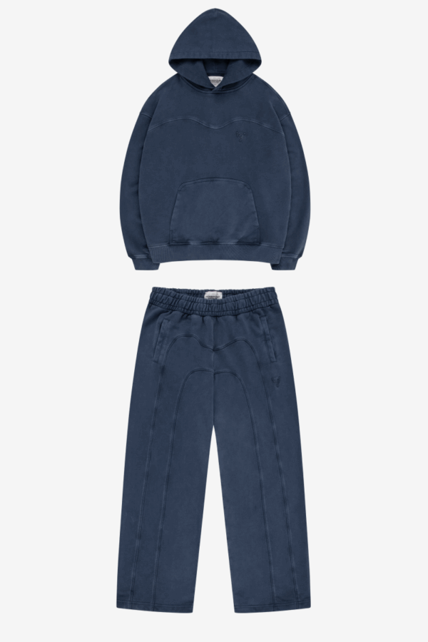 Quelor Navy ‘Stacks’ Tracksuit – Graphic Hoodie & Jogger Set
