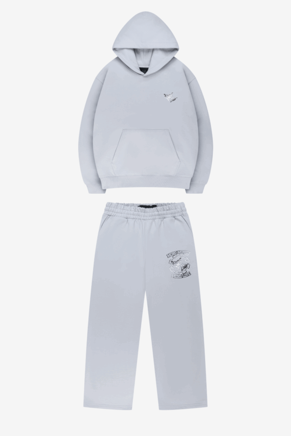 Quelor Chrome Grey Tracksuit – Hoodie & Jogger Matching Set